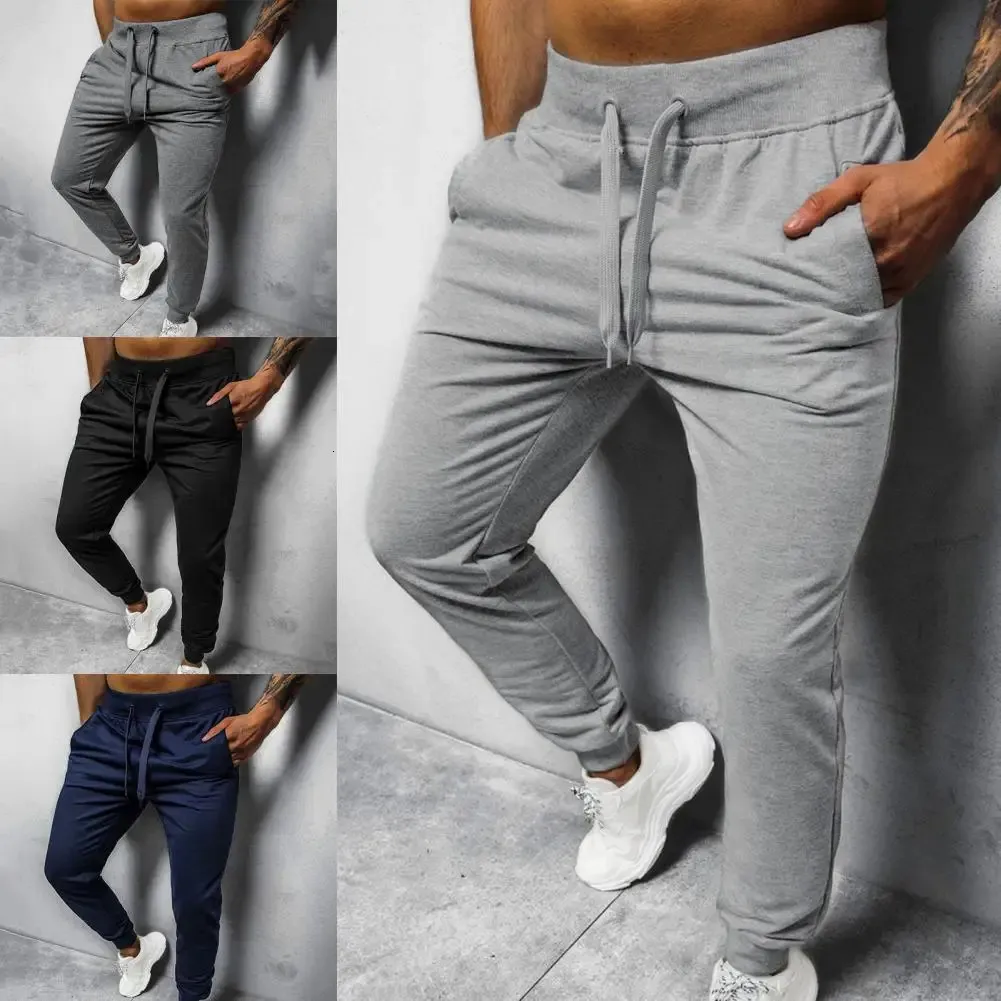 Side Stripe Ultrasoft Autumn Men Gym Training Jogging Pants Joggers Slim Fit Sweatpants Cotton Running Sport 240418