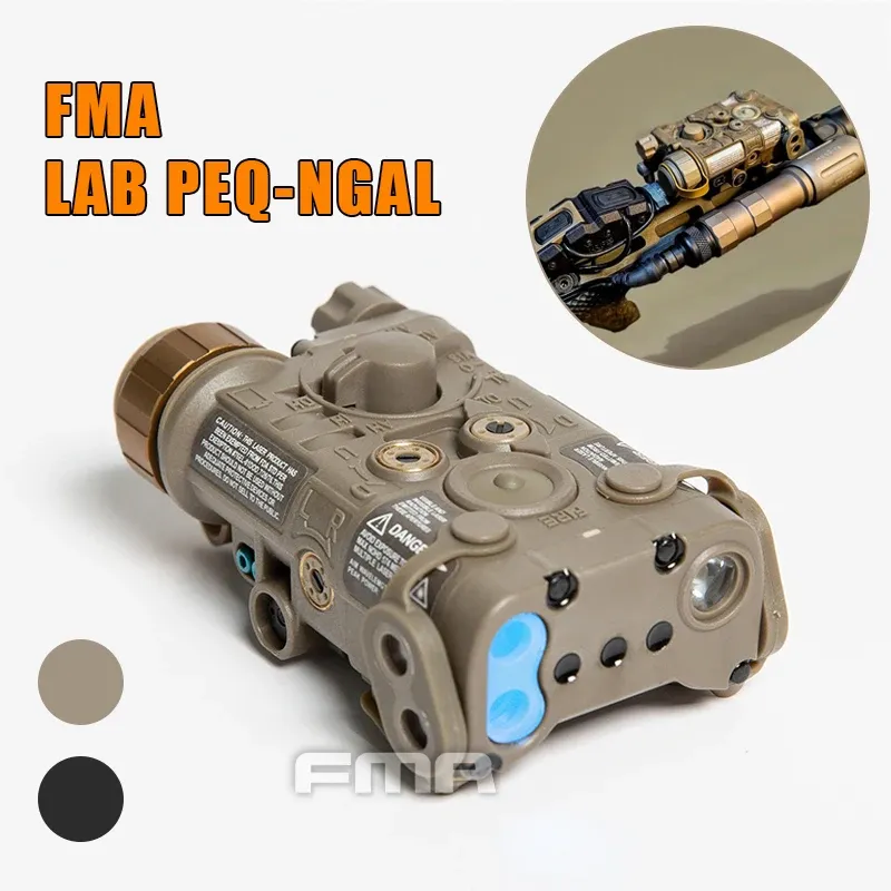 Kapsamlar Yeni Sürüm Fma Lab Peqngal Mini Sürüm PEQ Taktik Airsoft Lab Peq Ngal LED + IR Kırmızı Lazer Av Pil Kılıfı TB1398
