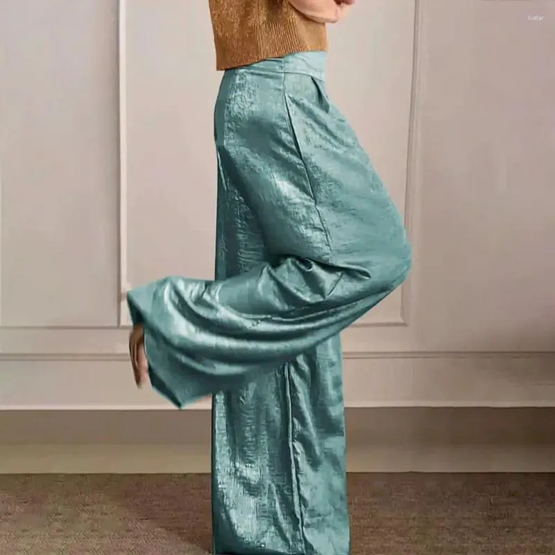 Dwuczęściowe spodnie damskie lekkie szerokie nogawki Stylowa wysoka talia szeroka noga z V SCOP SCAPUAL COMPUTE