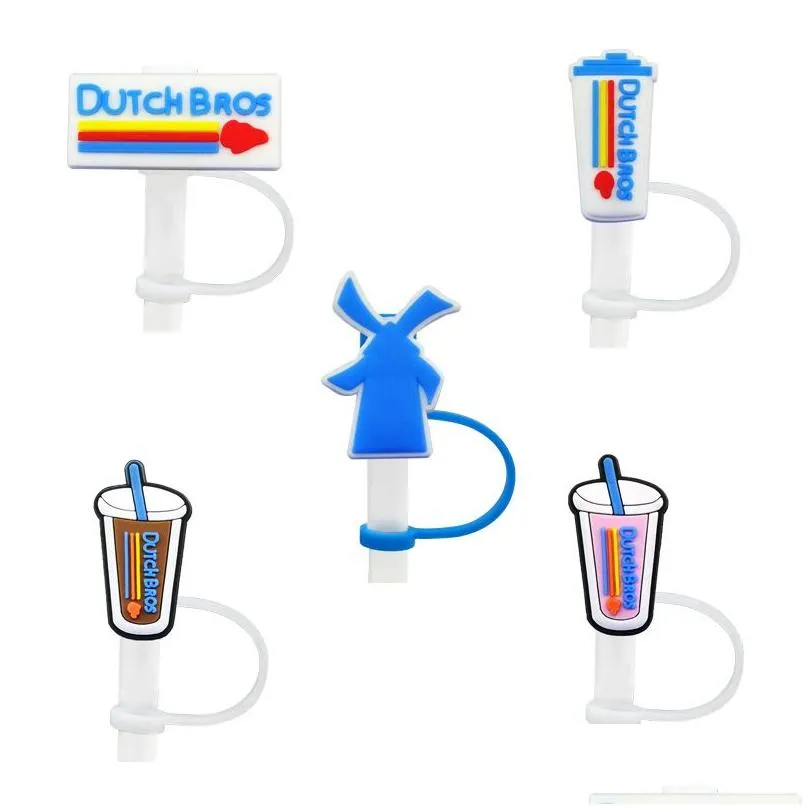 Trinken STS 10pcs/Set Dutch Bros St. Toppers ER Formen Sile Charms für Tumber wiederverwendbarer Spritzproof Staubstopfen Dekorativ 8mm Drop del oto3l