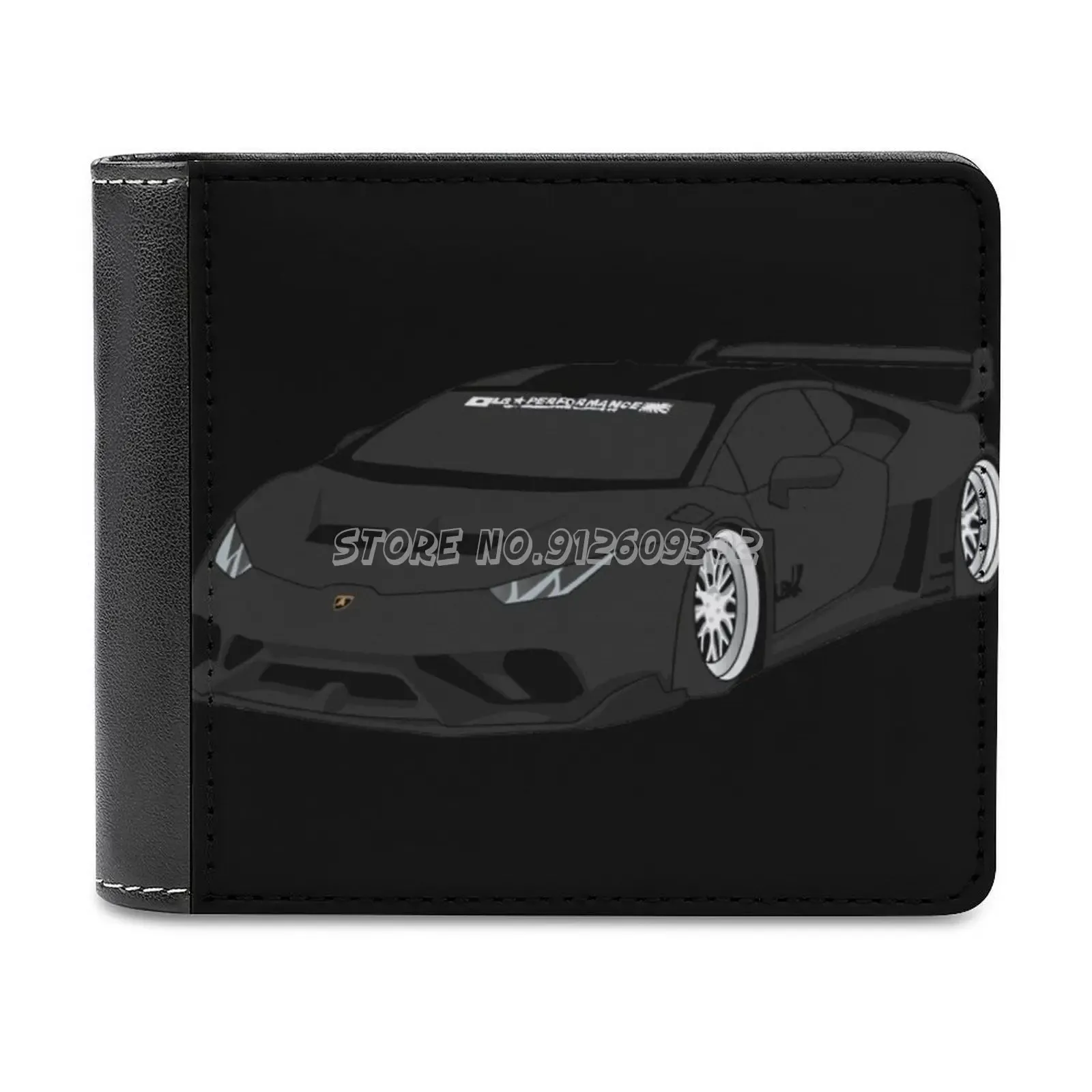 Portefeuilles huracan (noir) Portefeuille en cuir hommes Slim Purs à bourse porte-carte portefeuille sac d'argent huracan voiture aventador voitures Lambo V10 Gallardo R8 S