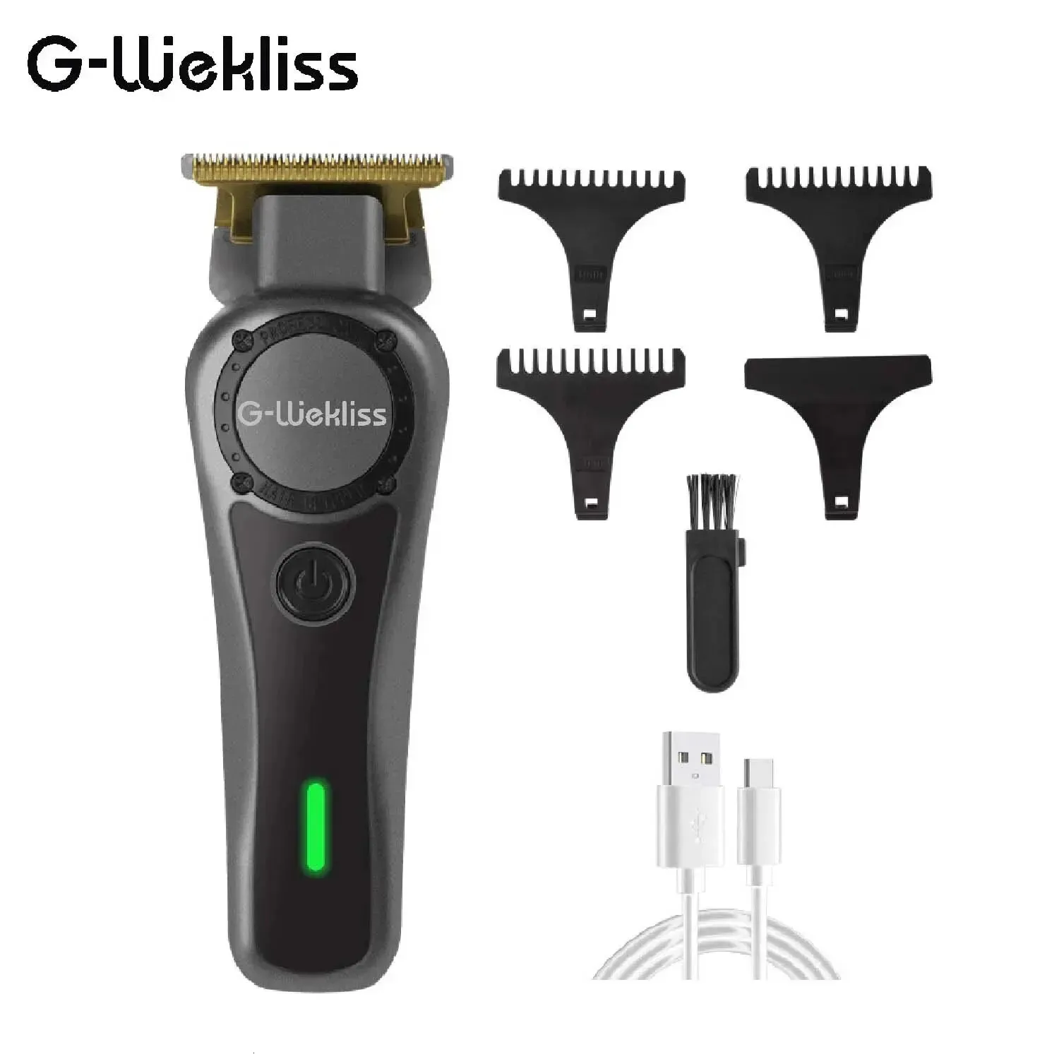 GWEKLISS USB充電可能なワイヤレスヘアクリッパーメン用のコードレスクリッパーヘアカットプロフェッショナルバーバークリッパー240408