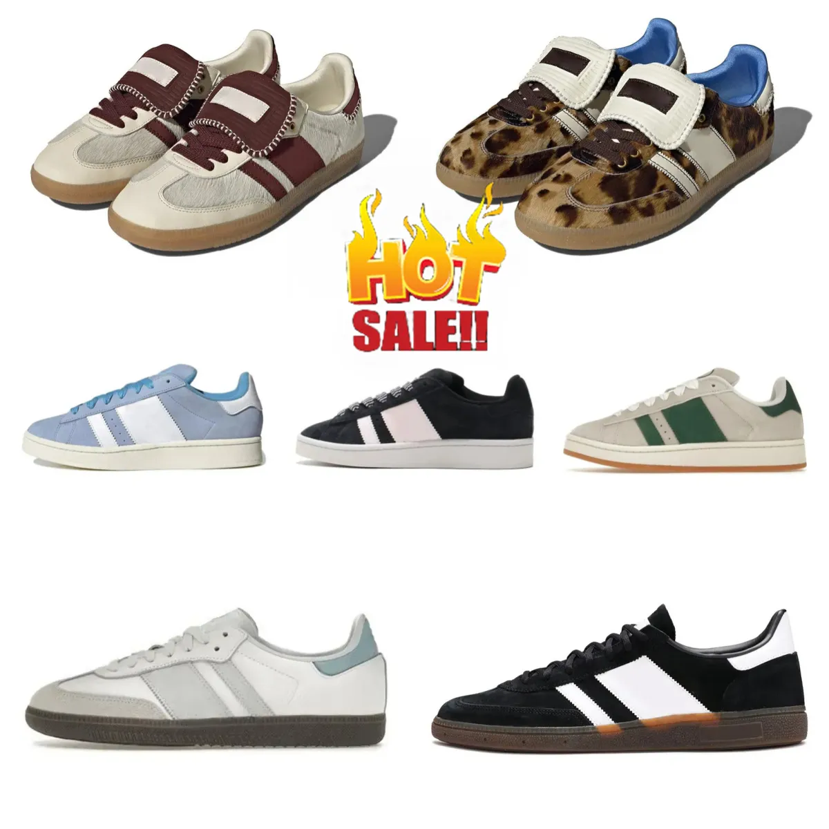 2024 Nouvelles chaussures de haut Vegan Og Spezial Sambaba Sneakers Casual Shoes Men Femme Designer Trainers Cloud White Core Black BONNERN