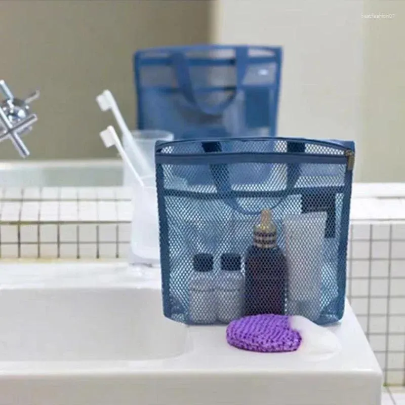 Sacchetti cosmetici 1 pc Accessori per la doccia da bagno di grande capacità di grande capacità che lavano borsette multifunzione mesh crashstring con cerniera