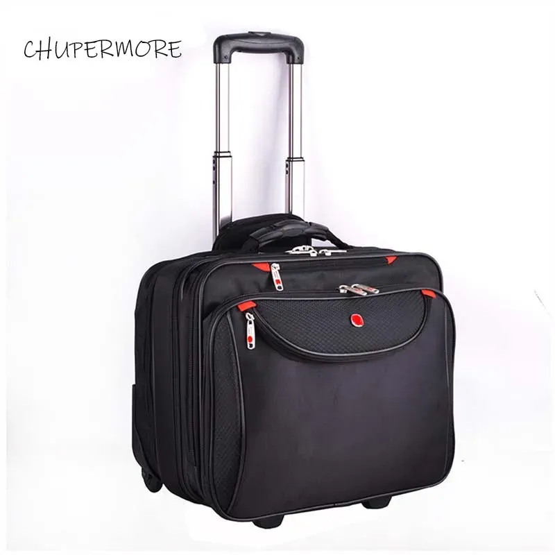Carry-ons Chupermore Multifunction Business Rolling Bagage Spinner 18 tum Brand Carry Ons Suitcase Wheels Lösenord Laptop Travel Påsar