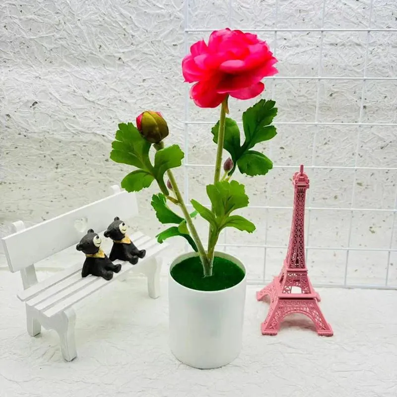 Fleurs décoratives décor de plante intérieure plantes de fleurs en pot artificielles pour maison ornements de bonsaï colorés jardin de chambre à coucher