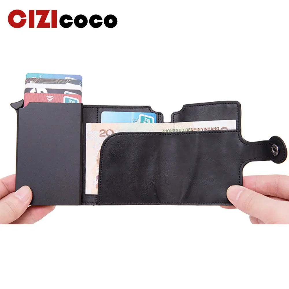 Holders Men RFID Button Credit Card Carte Solder