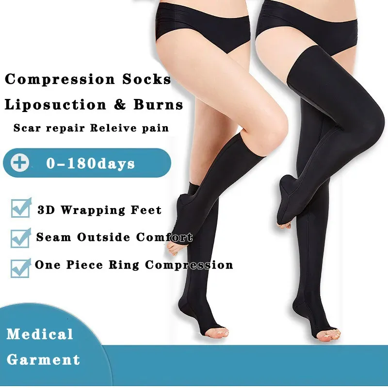 Edema da perna edema gestante Mulheres de compressão Estabelecer meias de lliposução Cirurgia Office Shapewear Shapewear para Burn and Scald 240409