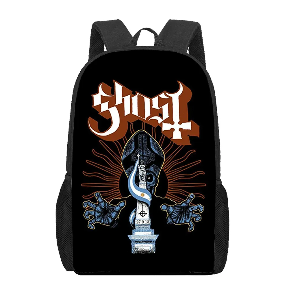 Väskor Ghost Band Teenage School Bags 3D Print Barn Bokväskor Girls Boys School Bag Student Laptop ryggsäck Casual Travel Bagpack