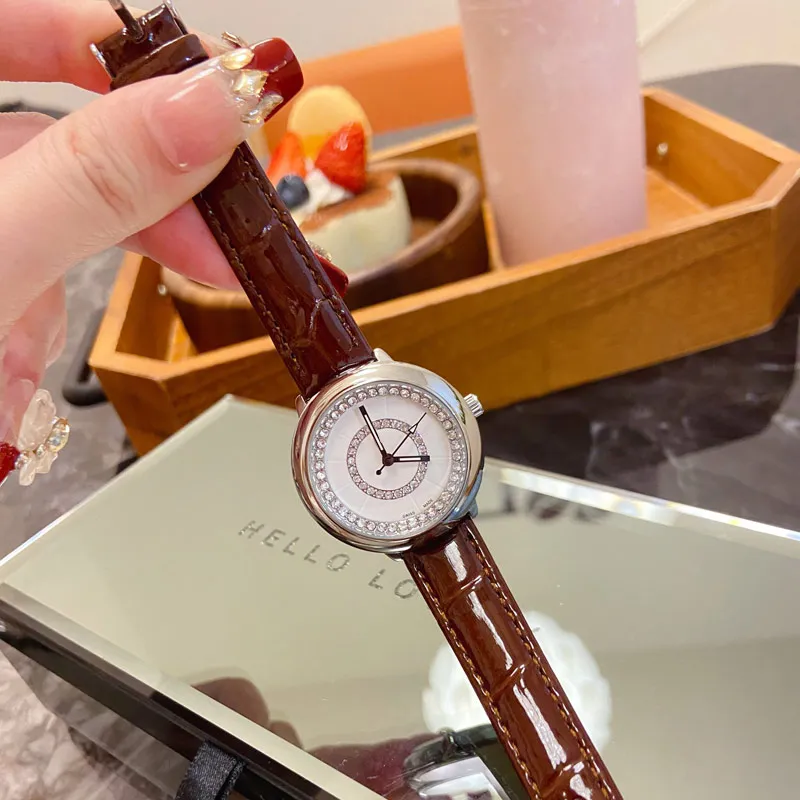 diamond bezel womens watch top brand wristwatches designer luxury women watches for lady christmas birthday Valentine's Mother's Day Gift high quality leather strap