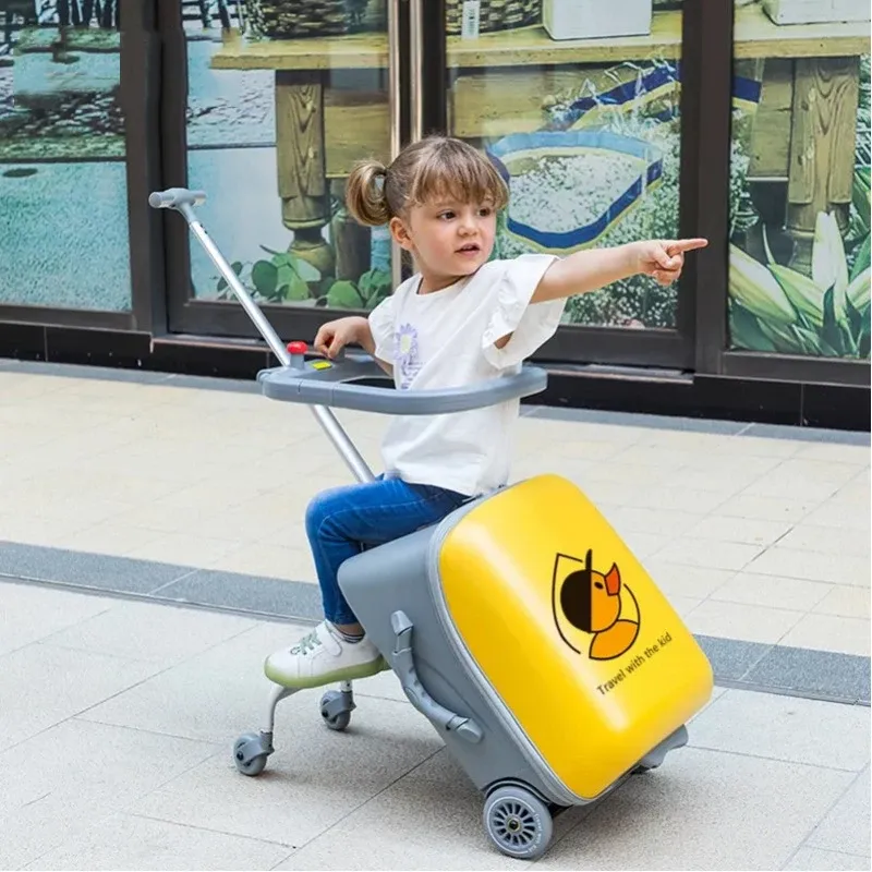 Luggage Lazy suitcase children's trolley case travel luggage twoinone suitcase password box boarding 20 inch luggage bag