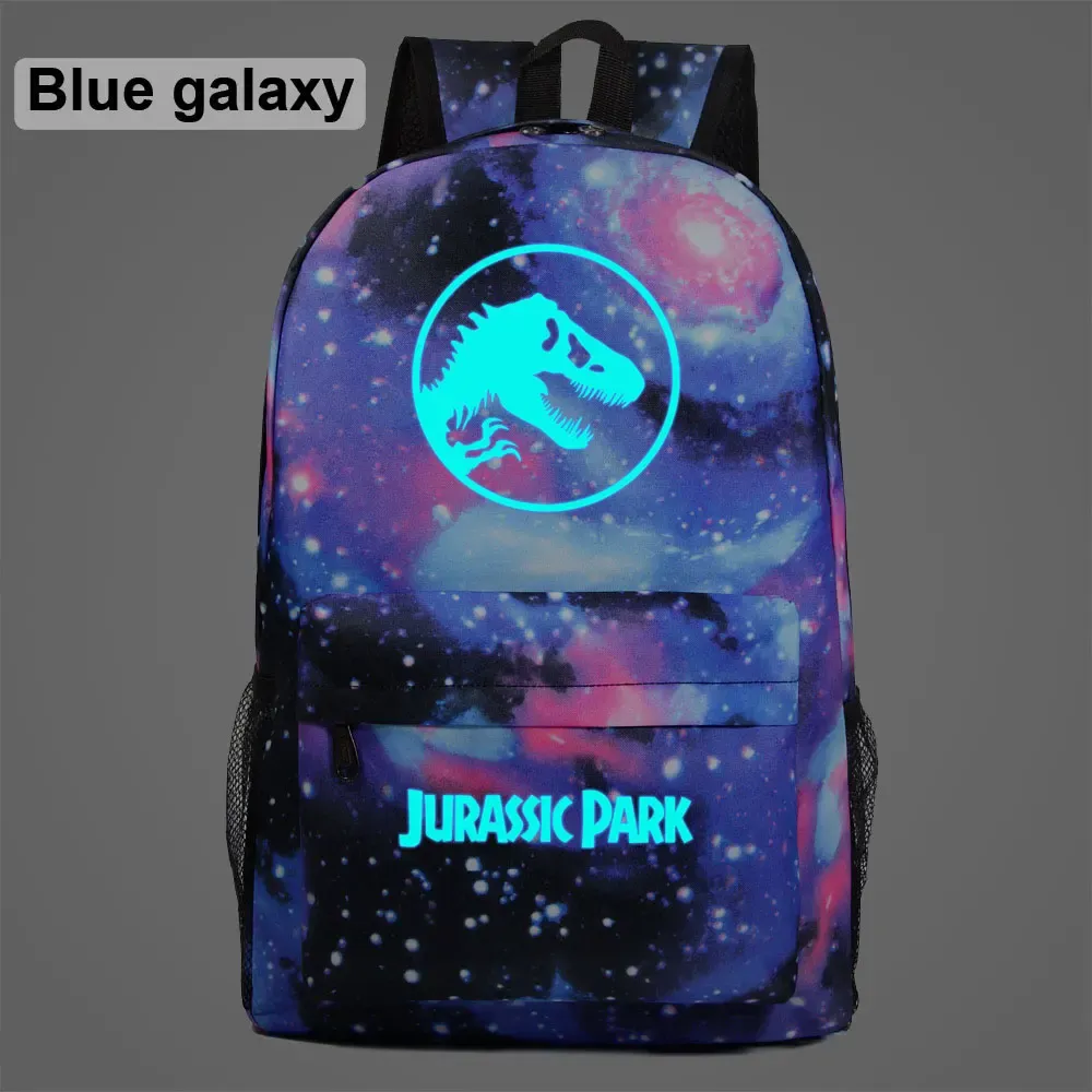 Sac à dos mode lumineux dessin animé Jurassic Park Dinosaur Galaxy Plaid Children School Sac adolescents Étudiant sacs d'études