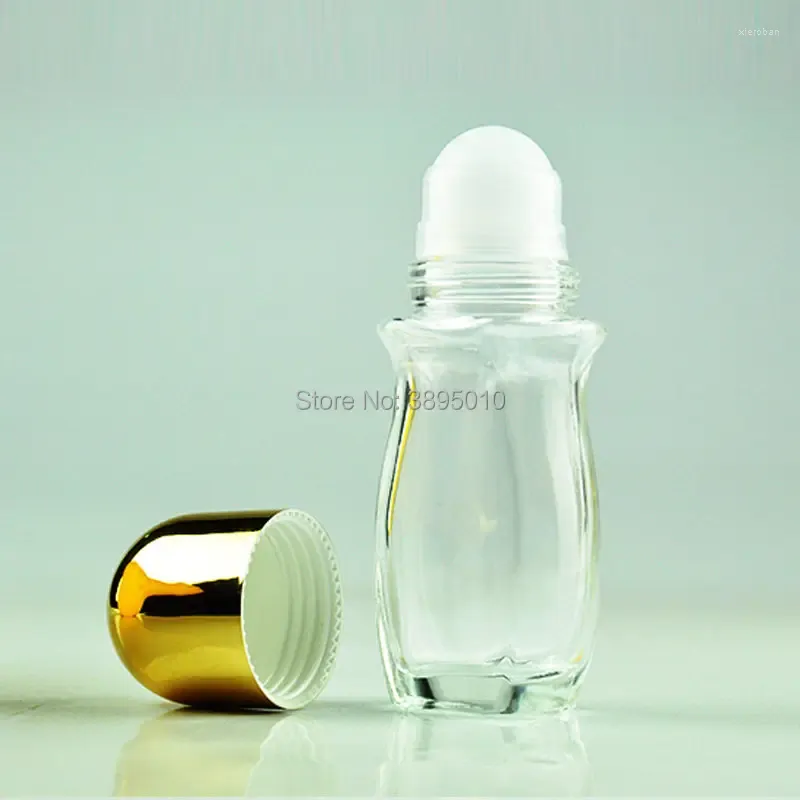 Bouteilles de rangement 50 ml rouleau en verre vide sur bouteille déodorant roll-on femme cosmétique anti-perspirant conteneur f1076