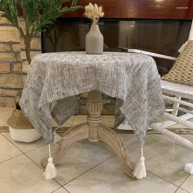 Table Cloth Japanese-style Coffee Small Tablecloth Gray Cotton Linen Cover Towel Window Shoe Cabinet Decoration