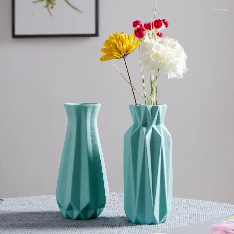 Vase Nordic Style Ceramic Vase Fashion呼吸フラワーコンテナリビングルームアレンジメントクリエイティブデコレーションホームデコレーション