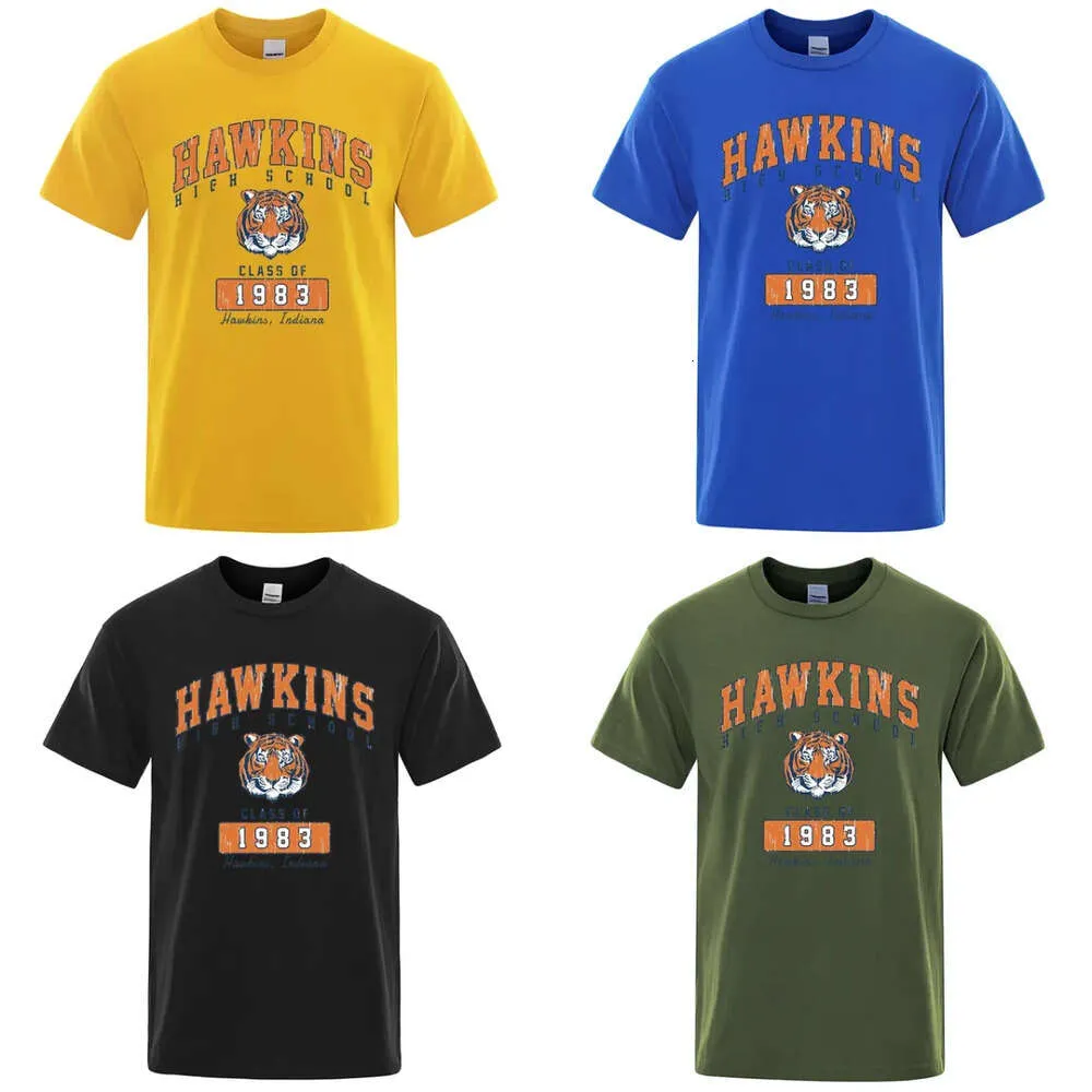 Classe scolastica di High Hawkins della maglietta da uomo 1983 Maglietta Funny Tiger Stampato Abbigliamento O-torce T-shirt a maniche corte traspirabile 93sy# iger-Shirts