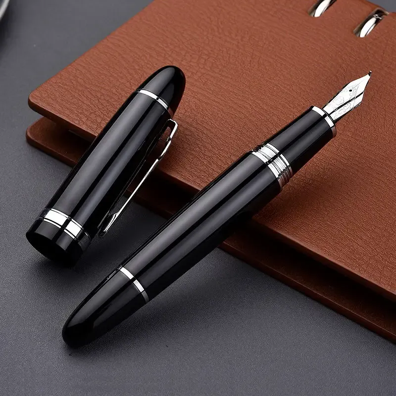 Pens Luxury Metal HERO 1060 Fountain Pen Spin Black Calligraphy Bend Nib Stationery School Supplies Ink Pens