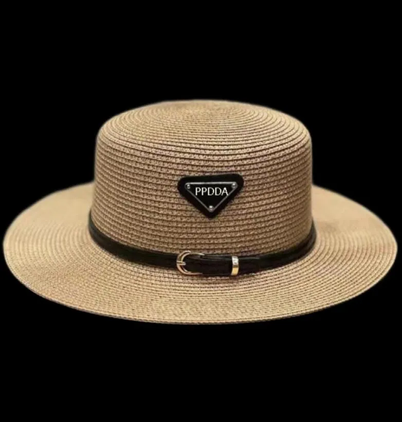 Flat Hat Designer Women039s Straw Hat Fashion Jazz Widebrim Hat Wysokiej jakości Men039s Suncreen8965484
