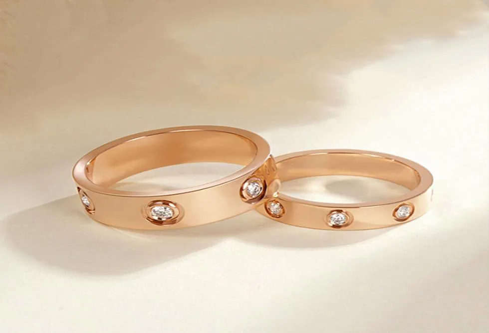 Titanium Love Ring Złota Srebrna Rose Gold Wedding Pierłod dla kobiet Pierścionek zaręczynowy Mężczyźni Whole Biżuter