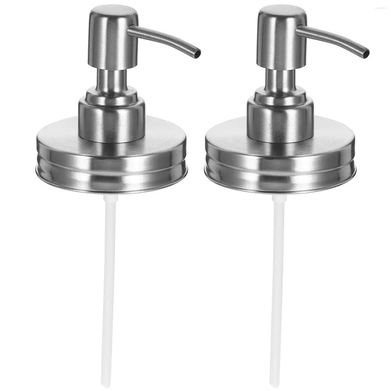 Garrafas de armazenamento 2 PCs Dispensador Mason Jar Bomba Tampa pode cobre 304 tampa de garrafa de aço inoxidável