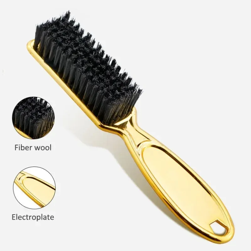 Black Small Beard Styling Brush Professional Shave Beard Brush Barber Vintage Oil Head Shape Carving Cleaning Brush