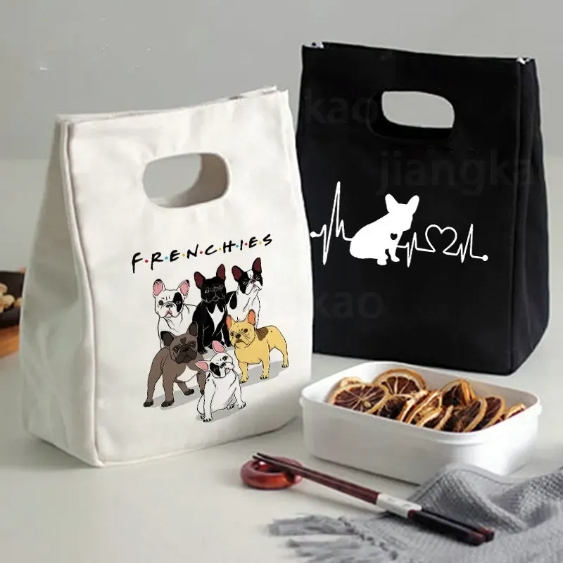 Sacs Sac à lunch portable à imprimé Bulldog French Nouveau sac à main tote