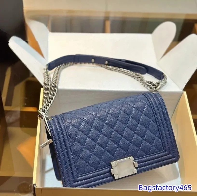 Luxe crossbody tas schouderkettingzakken luxe handtas spiegel kwaliteit vrouwen klassieke echte lederen kaviaar tas sling tas kleine klep gewatteerde envelop onderarm tas