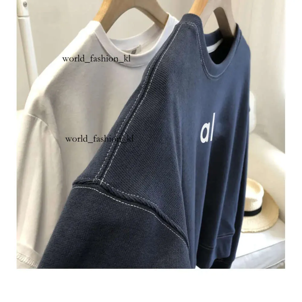 Дизайнер AL-0028 Женщины круглая шея Slim Allo Hoodies Designer Sweater Frests Streetwear Пуловая модная толстовка.