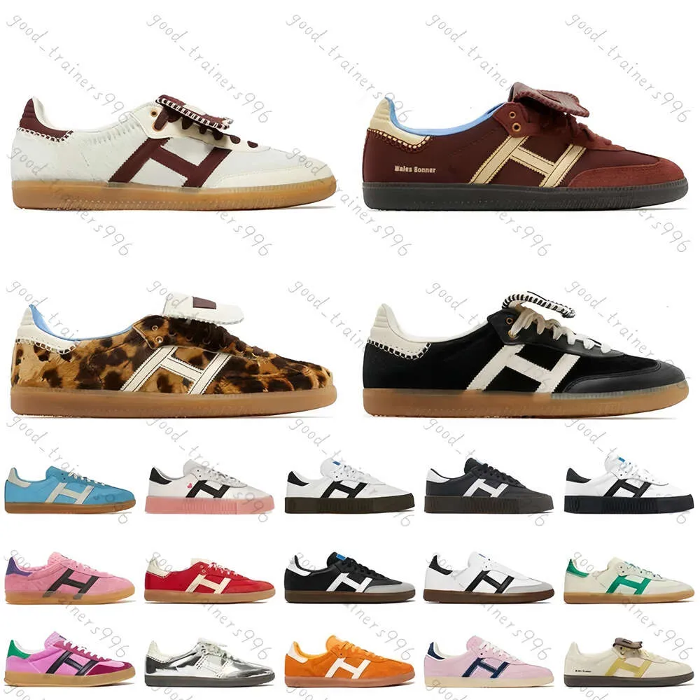 Chaussures de course de créateurs Smaba Leopard Imprimé Welsh Bonner BORNER noir et blanc Vintage Puff Sneakers non glissé pour semelle extérieure pour hommes et femmes Sports extérieurs Chaussures décontractées