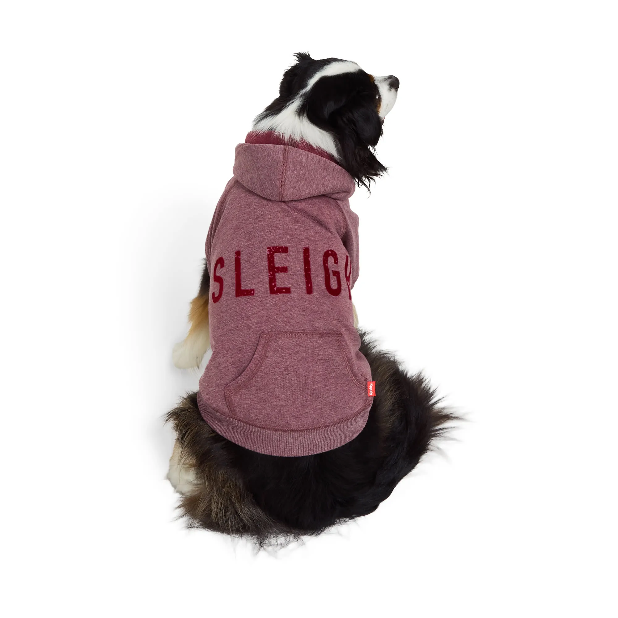 Large Dog Hoodie, GSD Hoodie: Festive Red Dog Hoodie For Extra
