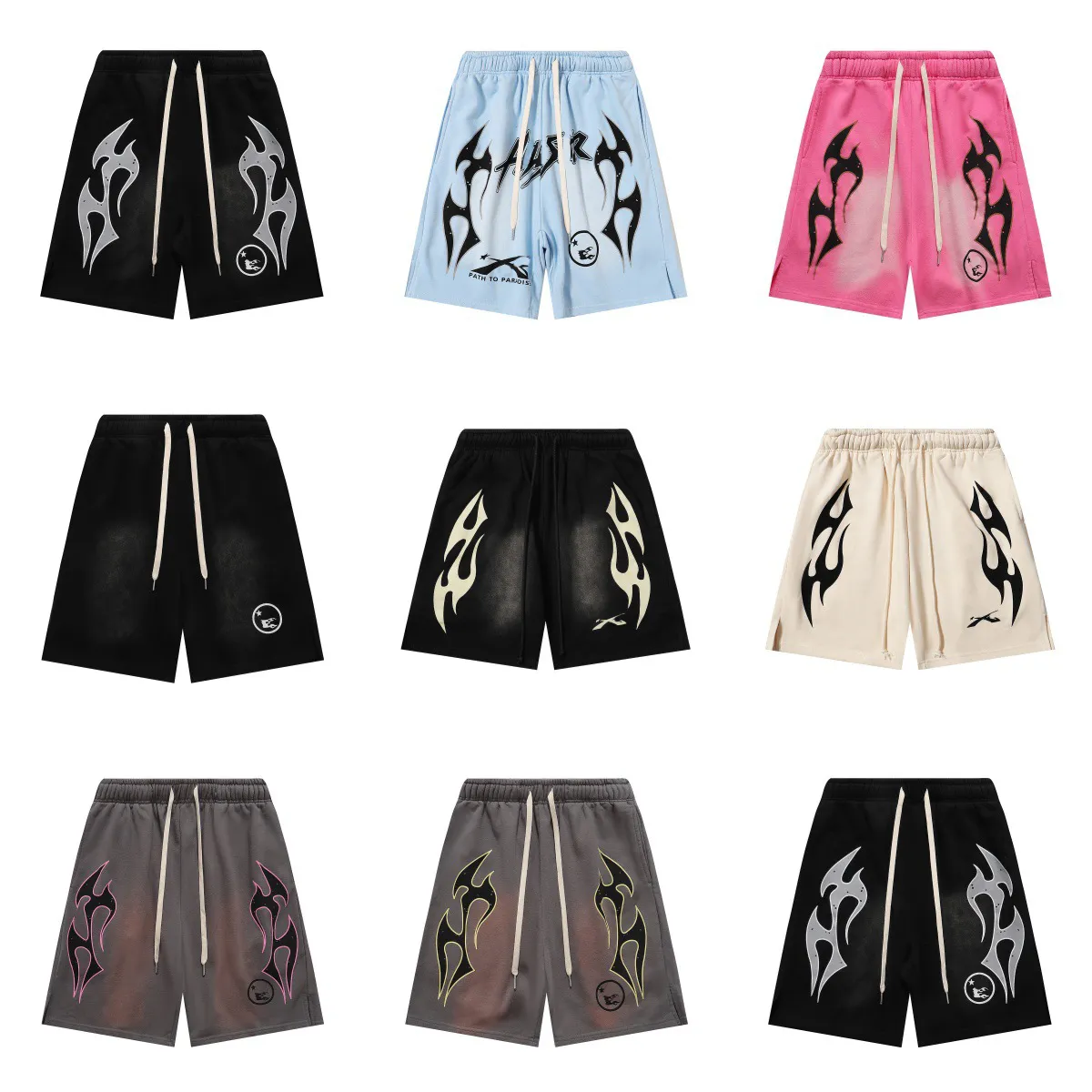 Shorts de mode d'été designers masculins d'été européen et américaine marque de mode féminine grande taille lâche plage rétro polyvalent polyvalent 5 shorts