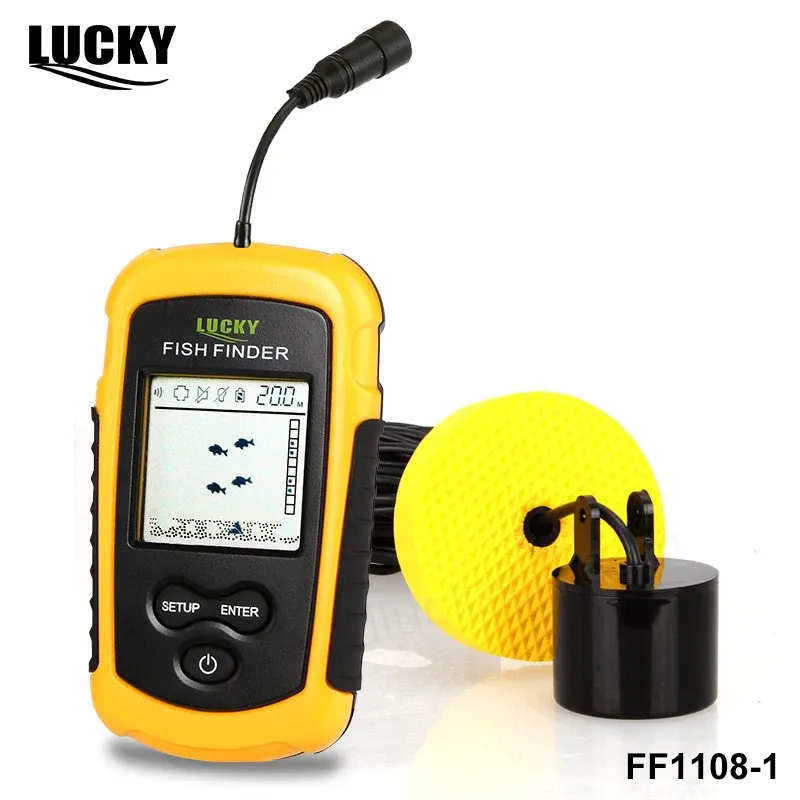 Finder Lucky FF11081 Fishfinder Alarm 0.7100m draagbare sonar LCD Fish Finders Fishing Lure Echo Sounder Fish Finder Original