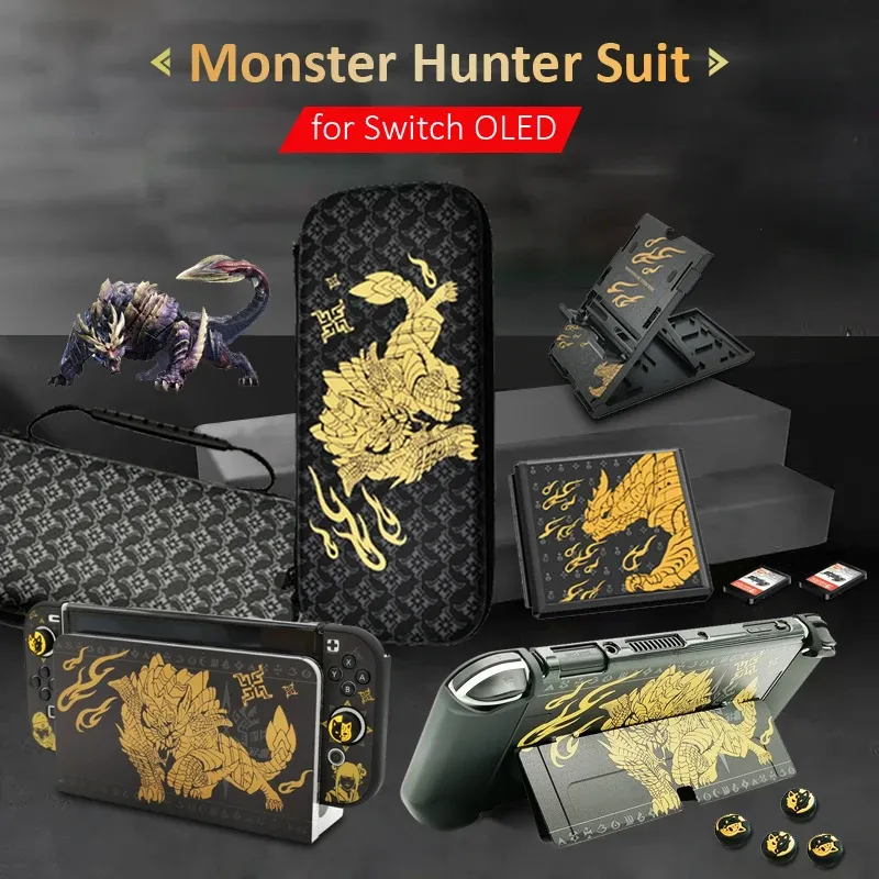 Cases 2022 Monster Hunter Storage Bag for Nintendo Switch OLED Carrying Case Protective Shell for NS Switch OLED Game Accessories