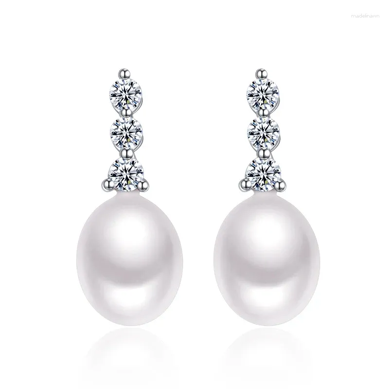 Stud -oorbellen Sinya High Luster Natural Pearls oorring in 925 Sterling Silver For Women Mum Lover Fashion Design 2024 jaar cadeau