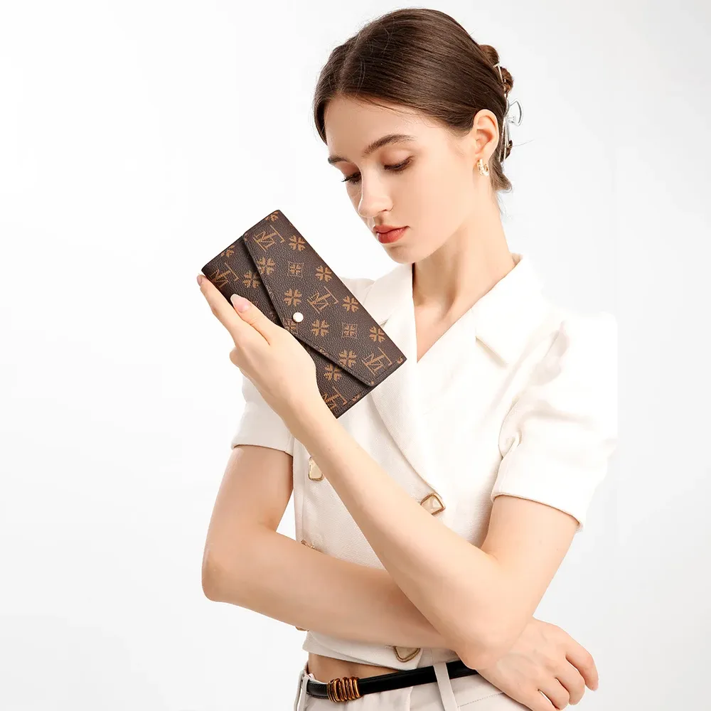 Wallets LFMake Long Wallets for Women Highgrade Rhombus Leather Lining Ladies Wallet Luxury Slimwallet Hasp Canvas Purses