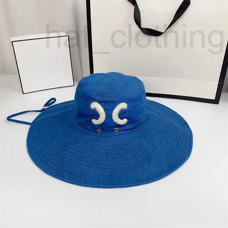 Wide Brim Hats & Bucket Designer 5 Color Hat Casquette Womens Mens Fashion Big Denim Designers Caps Baseball Cap Sunhat Summer Beach 7SFM