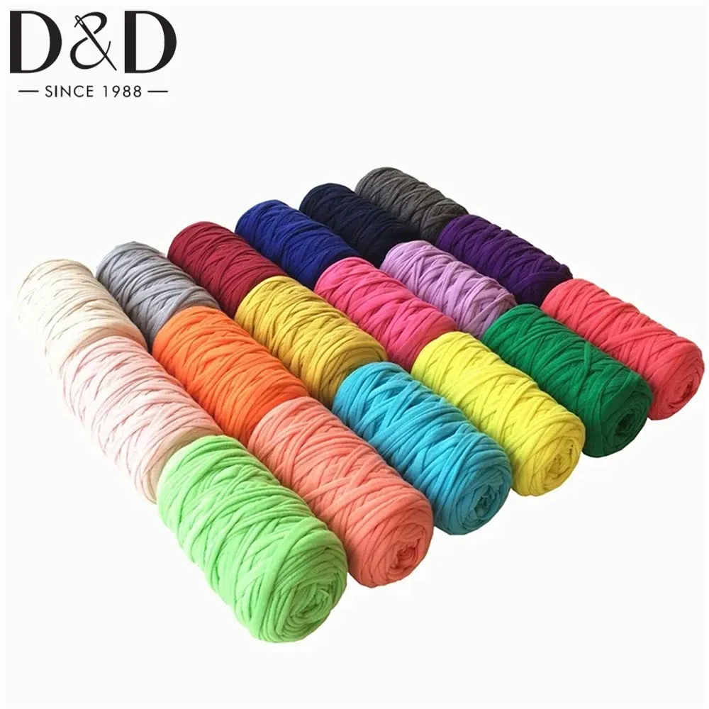 Sacs 400g Soild Color Tshirt Yarn sac à main coussin de tapis en coton tissu de coton tissu pour tissu tricoté bricolage Sac panier d'art