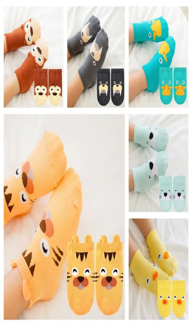 04Y Baby Kids Socks Dieren Print katoenen sok baby Koreaanse cartoon niet -slip sokken voor jongensmeisjes peuter pasgeboren kinderen slippe1724121