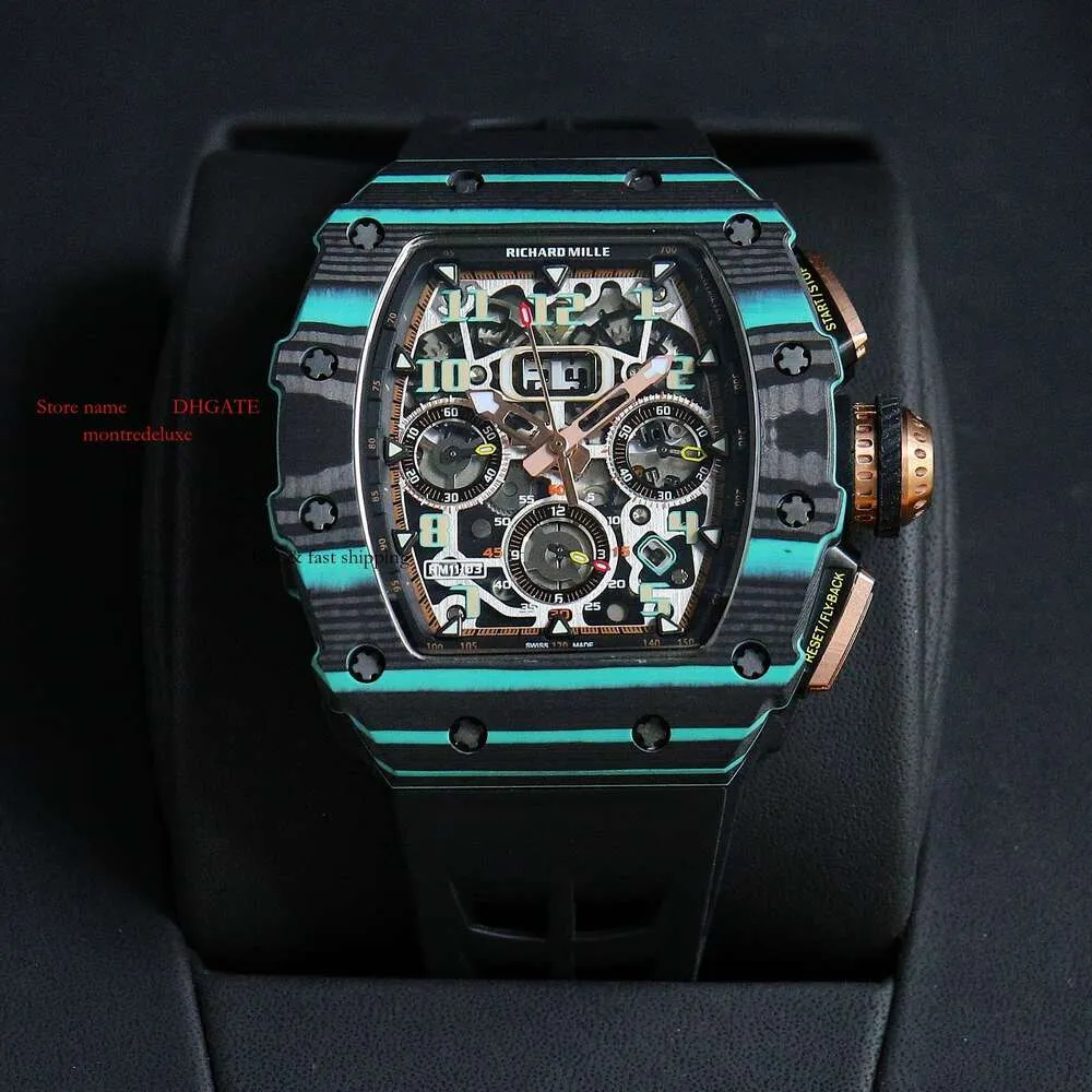 Top per orologio meccanico Skeleto RM11-03WRISTWATCH SUPERCLONE CARBON OOLTHE BUSINESS Designer RM11 Gusta Automatico Orologio automatico Zy Mens Fly-Back Zy 1105