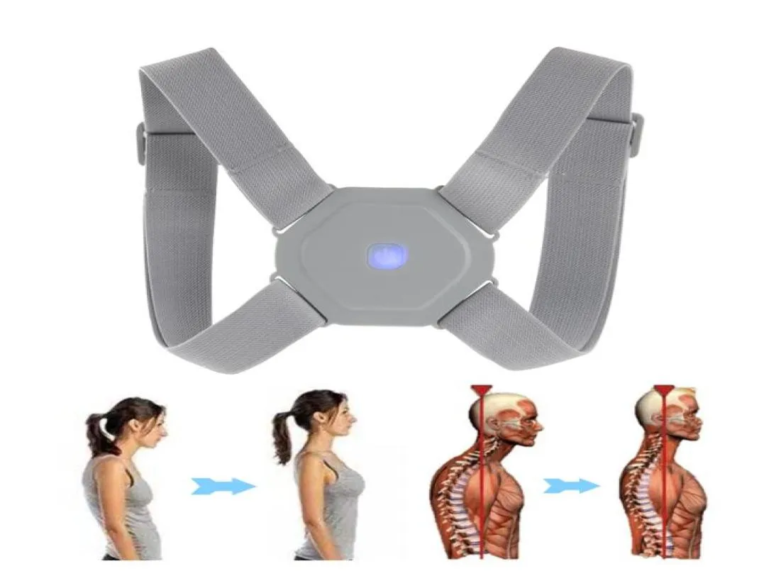 Elektrisk hållningskorrigerare Back Brace Spine Stretcher Lumbal Vibration Massager Spine Deck Rackbelt Support USB RECHARGABLE6749111