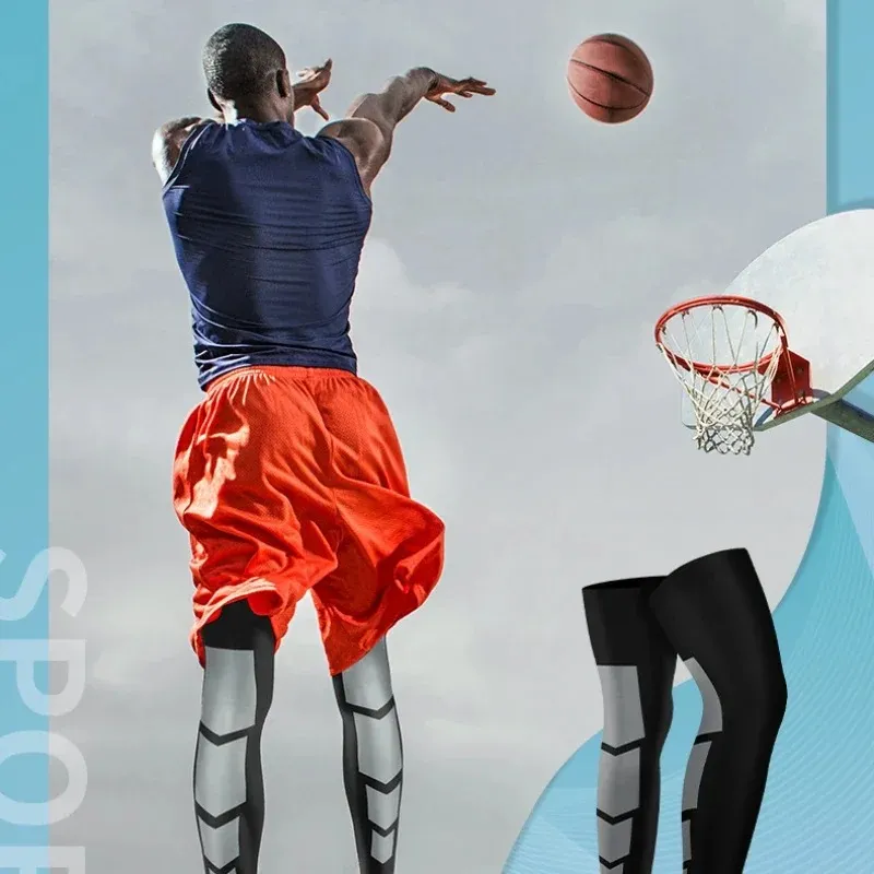 süper elastik basketbol bacak ısıtıcılar buzağı buzağı uyluk sıkıştırma kolları diz brace futbol voleybol bisiklet