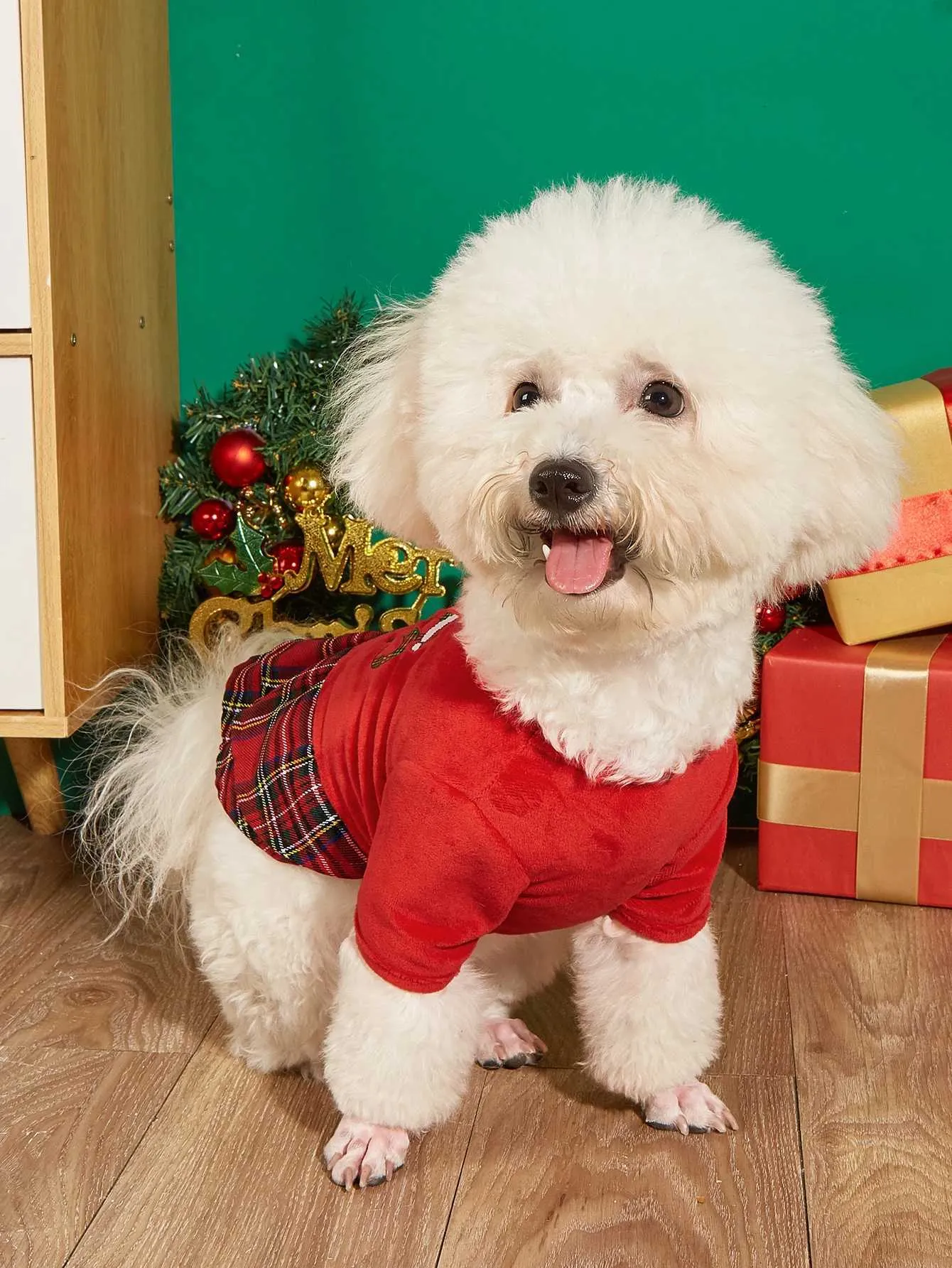 Dog Christmas Dress Warm Puppy Costume with Checkered Print for Autumn and  Winter from Dhgate Others Dog Apparel - price 10.43
