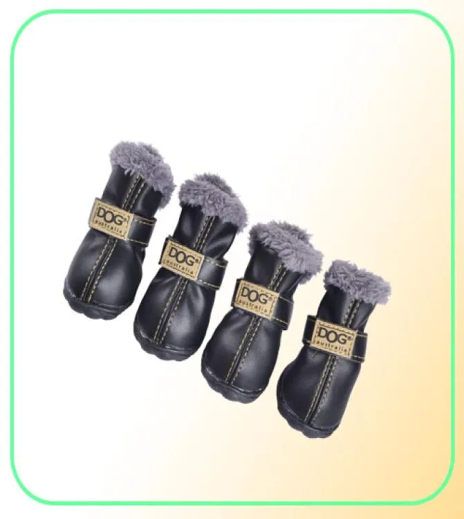 Scarpe per animali domestici abbigliamento per cani 4 pcsset stivali da pet inverno caldo per chihuahua racchette da neve impermeabili per cuccioli da esterno Outfit Anti Slid2755205