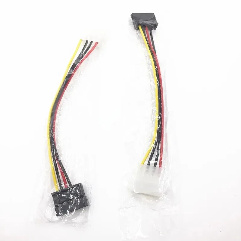 Hot 4 Pin IDE Male Molex To 2 Port 15 Pin SATA Female Dual SATA Y Splitter Female HDD Power Adapter Cable Computer Cables