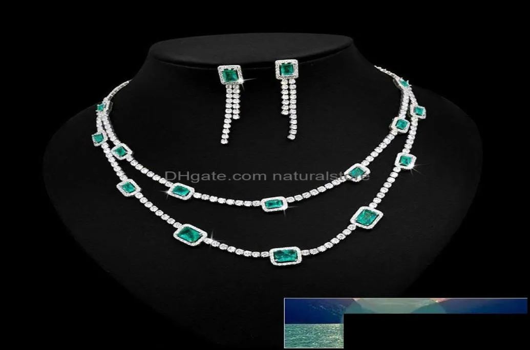 Kubieke zirkoon super luxe 2 stks Braziliaanse bruidsbruiloft sieraden sets voor vrouwen Afrikaanse Nigeriaanse feestset drop levering 2021 Other4033579