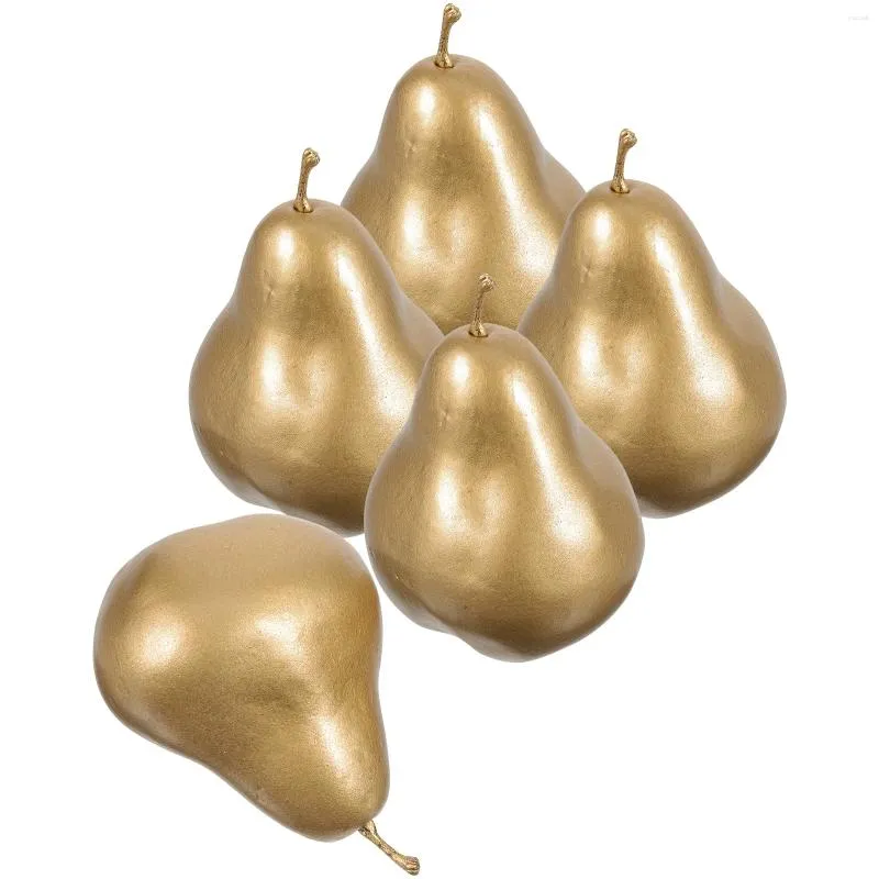 Party Decoration 5 PCS Gold Simulation Pear Model Home Decor Life