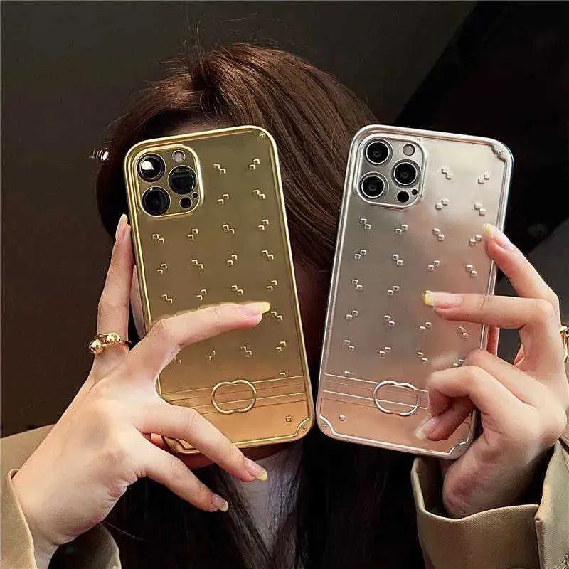 Étui des concepteurs de téléphones pour iPhones Luxurys Iphone 13 Téléphone mobile Ultra Thin Protector Electroplated Solid Letter Anti-Collision High Quality Good Nice 00