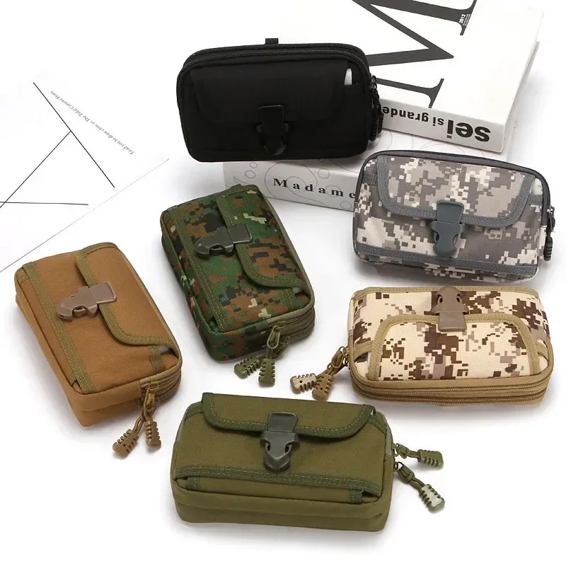 Accessoires Camouflage molle pochette tactique de la ceinture tactique Pack de porte-sacs à bands de porte-monnaie utile EDC Sac pour 6,5 '' Sac de chasse au téléphone
