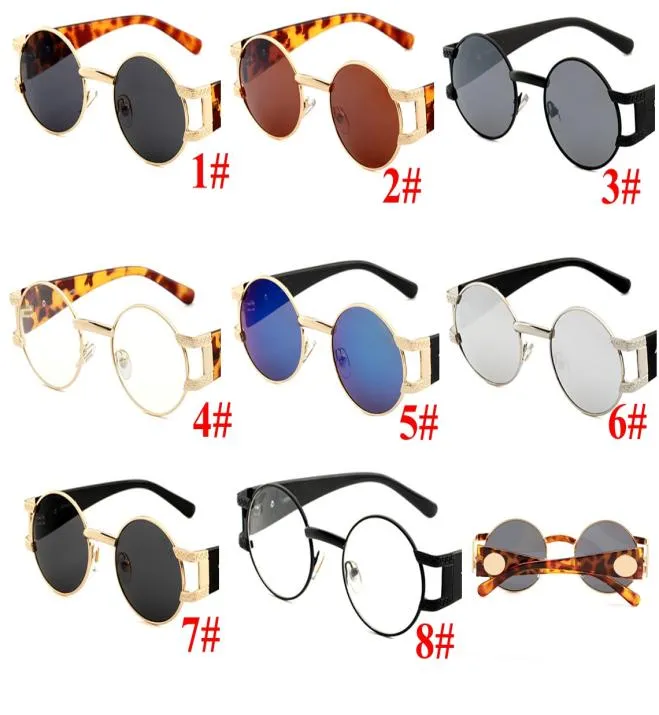 Classic Small Frame Ronde Lunettes de soleil Femmes Men Brand Designer Mirror Sun Glasses Vintage Modis OCULOS Fashion Eyewear 8 Colors 10P6149932