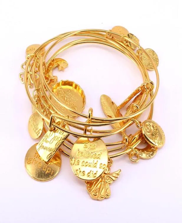 Bracelet bracelet bracelet 5pcs Gold Set Bracelets à manche à fil ajusté pour femmes bijoux de mode Bracles Gift C0422099491